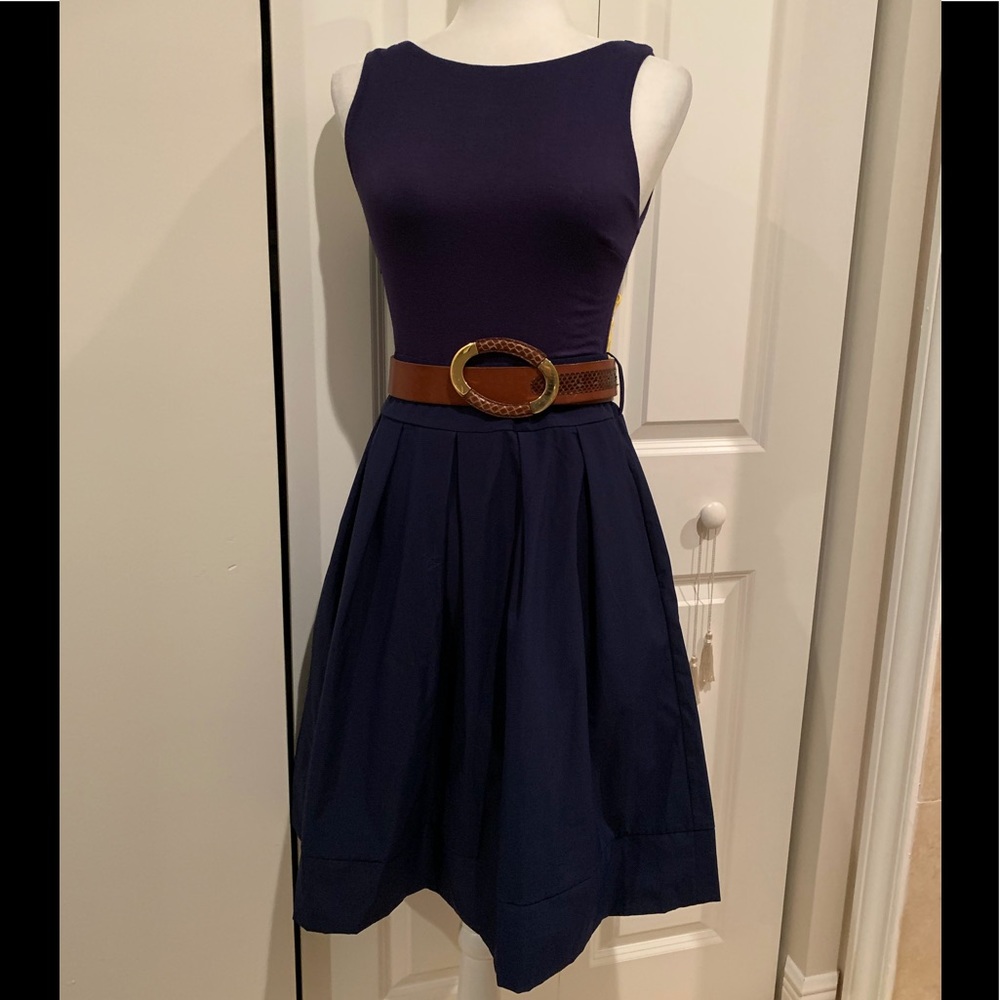 Berydress Surplice Back Navy Dress